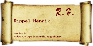 Rippel Henrik névjegykártya